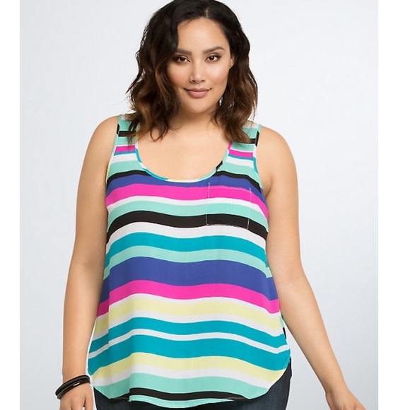 torrid Tops - Torrid Size 3 multipstripe Harper shirt